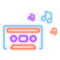 Icon styled like a neon sign of 