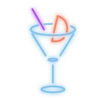 Icon styled like a neon sign of 